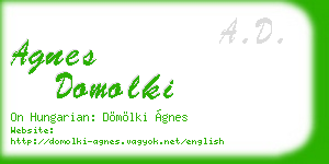 agnes domolki business card