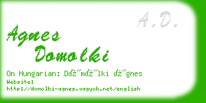 agnes domolki business card